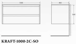 Тумба под раковину BelBagno подвесная 100x50см Rovere Galifax Bianco KRAFT-1000-2C-SO-RGB